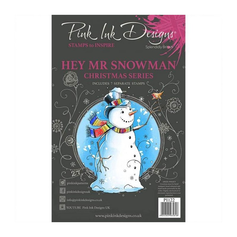 (PI122)Pink Ink Designs Clear stamp set Hey mr snowman