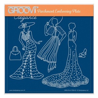 (GRO-FA-41789-03)Groovi Plate A5 BARBARA'S ELEGANT LADIES - ELEGANCE