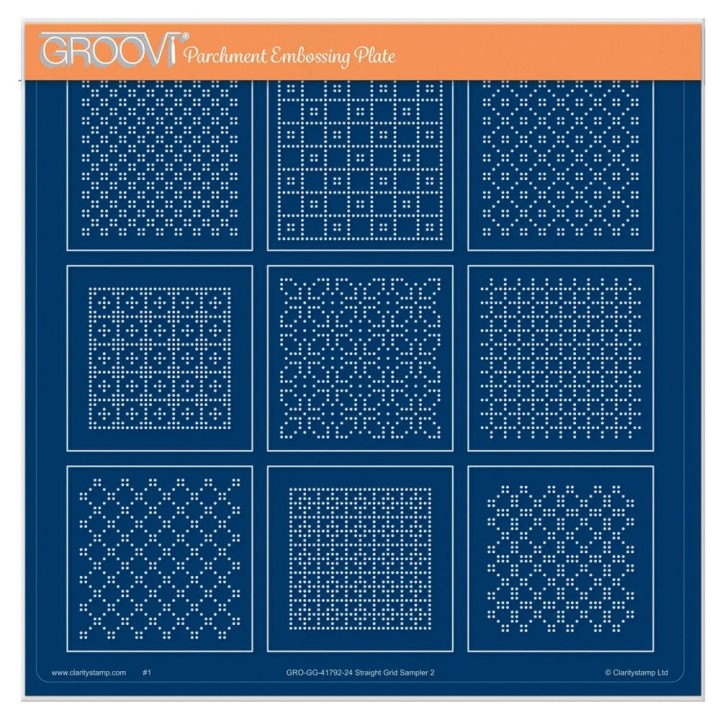 (GRO-GG-41792-24)Groovi Plate A4 JOSIE'S STRAIGHT EMBOSSED PATTERNS 2