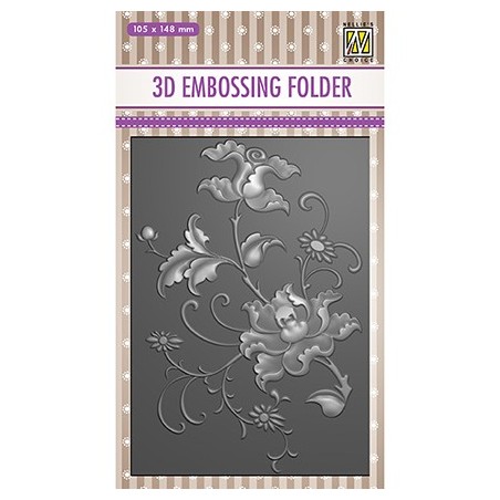(EF3D027)Nellie's Choice Embossing folder Exotic flower