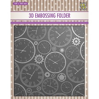 (EF3D031)Nellie's Choice Embossing folder Time