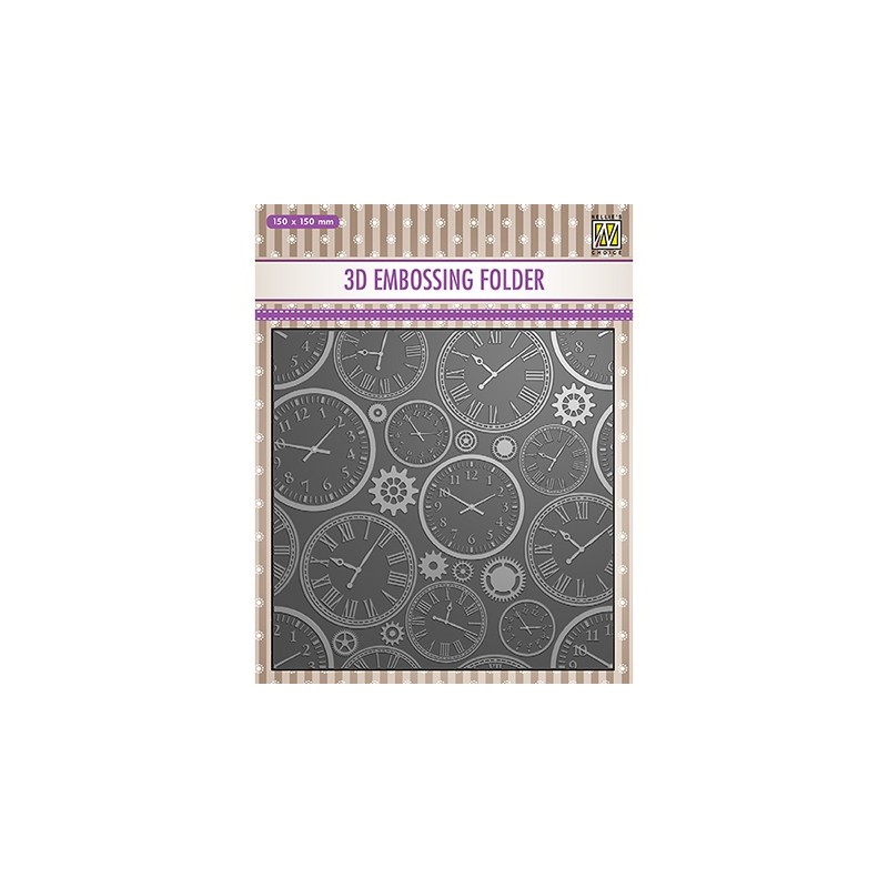 (EF3D031)Nellie's Choice Embossing folder Time