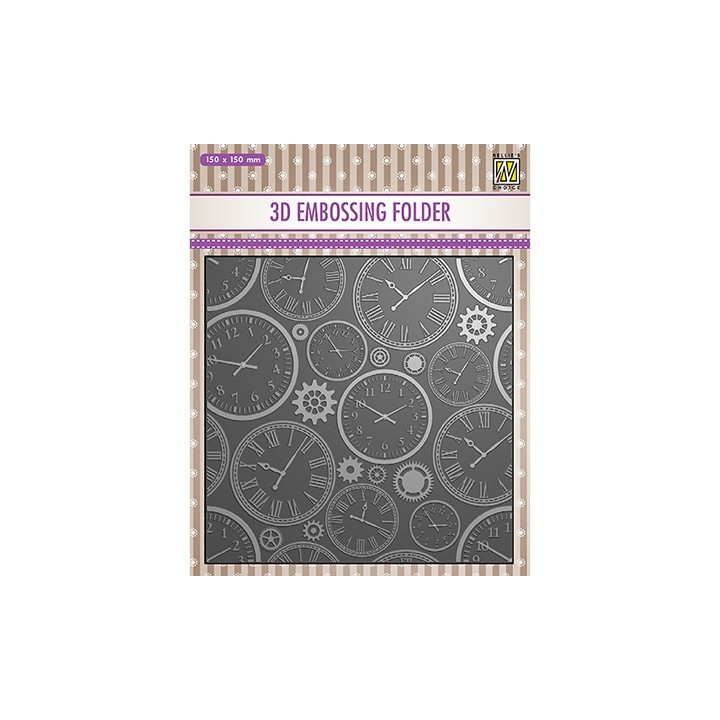 (EF3D031)Nellie's Choice Embossing folder Time