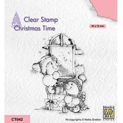 (CT042)Nellie's Choice Clear stamps Christmas time Present delivery