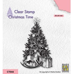 (CT044)Nellie's Choice Clear stamps Christmas time Christmas tree and presents