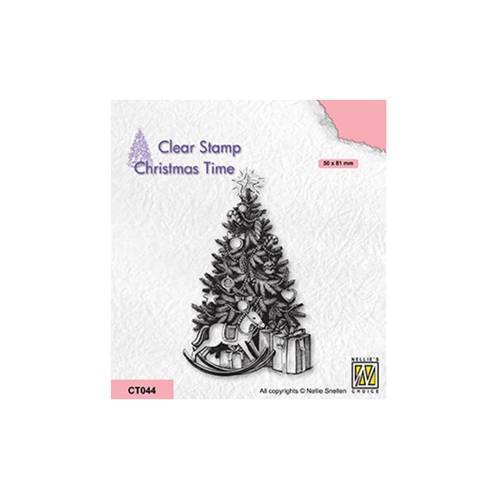 (CT044)Nellie's Choice Clear stamps Christmas time Christmas tree and presents