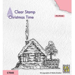 (CT045)Nellie's Choice Clear stamps Christmas time Snowy cottage-2