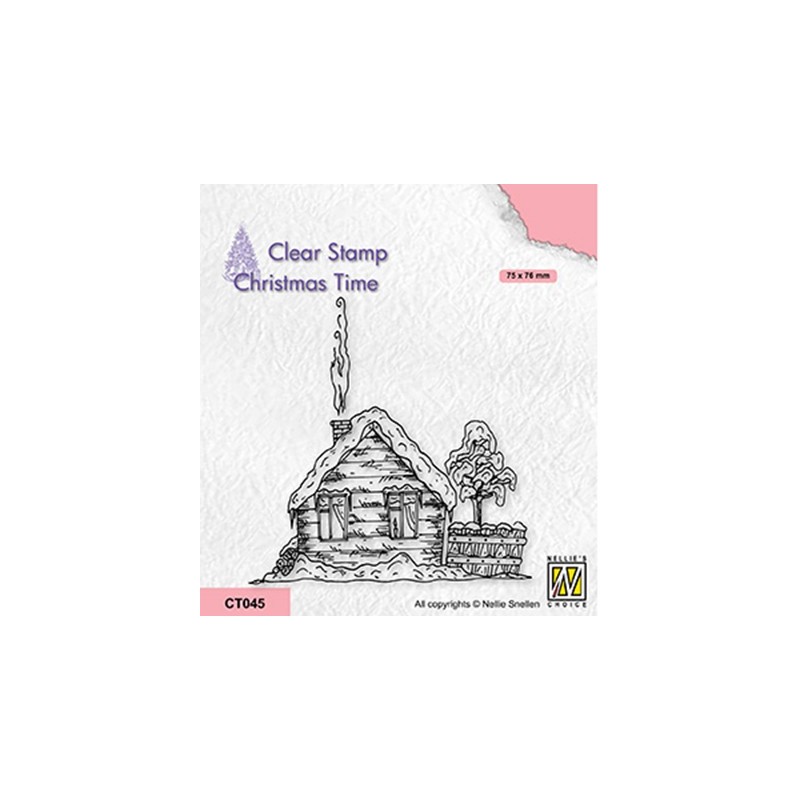 (CT045)Nellie's Choice Clear stamps Christmas time Snowy cottage-2