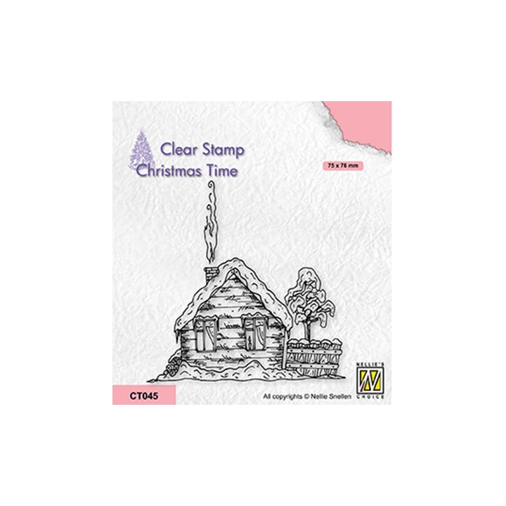 (CT045)Nellie's Choice Clear stamps Christmas time Snowy cottage-2
