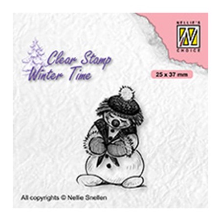(WT005)Nellie's Choice Clear Stamp Winter Time Shy snowman
