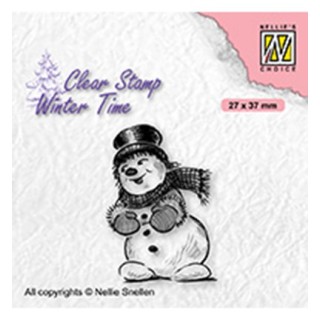 (WT006)Nellie's Choice Clear Stamp Winter Time Snowman with top hat