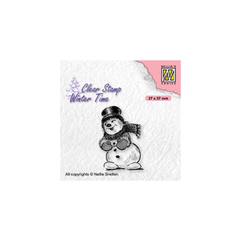 (WT006)Nellie's Choice Clear Stamp Winter Time Snowman with top hat