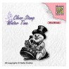 (WT007)Nellie's Choice Clear Stamp Winter Time Snowman with drum