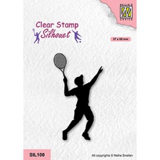 (SIL100)Nellie`s Choice Clearstamp - Tennis player