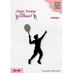 (SIL100)Nellie`s Choice Clearstamp - Tennis player