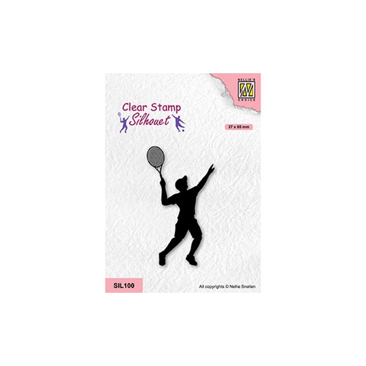 (SIL100)Nellie`s Choice Clearstamp - Tennis player