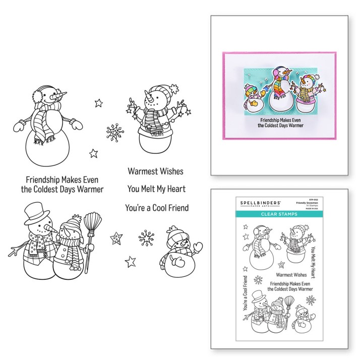 (STP-052)Spellbinders Friendly Snowmen Clear Stamp