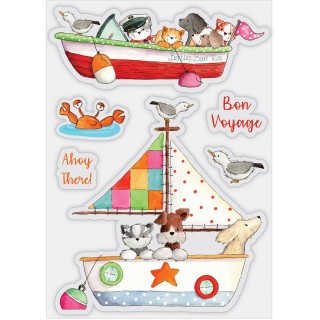 (CCSTMP064)Craft Consortium Sandy Paws Bon Voyage Clear Stamps