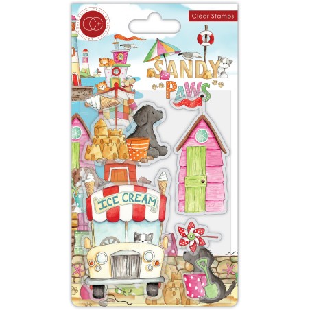 (CCSTMP065)Craft Consortium Sandy Paws Ice Cream Clear Stamps