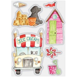 (CCSTMP065)Craft Consortium Sandy Paws Ice Cream Clear Stamps