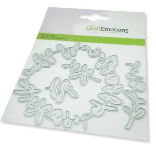 (115633/0450)CraftEmotions Die - border ronde Eucalyptus Card 11x9cm