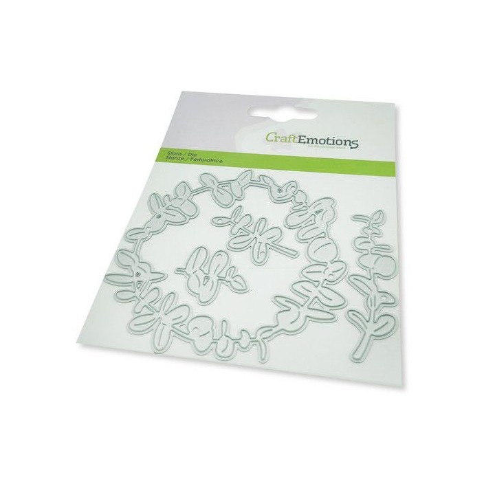 (115633/0450)CraftEmotions Die - border ronde Eucalyptus Card 11x9cm