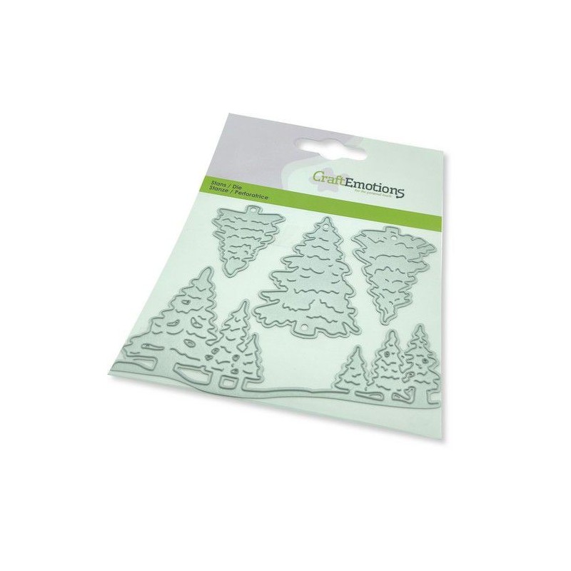 (115633/0452)CraftEmotions Die - Christmas trees Card 11x9cm
