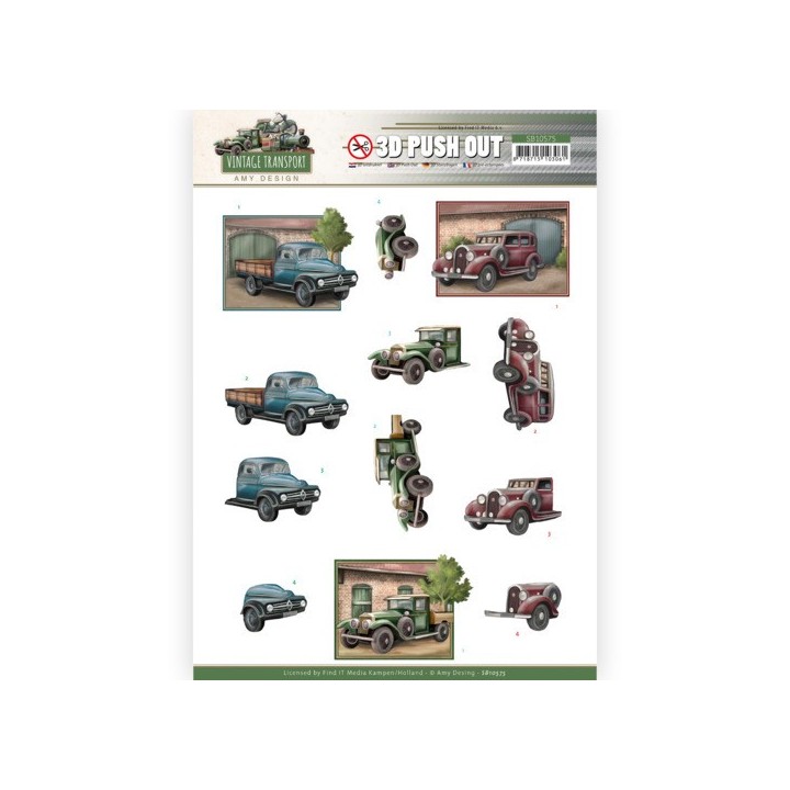 (SB10575)3D Push Out - Amy Design - Vintage Transport - Truck