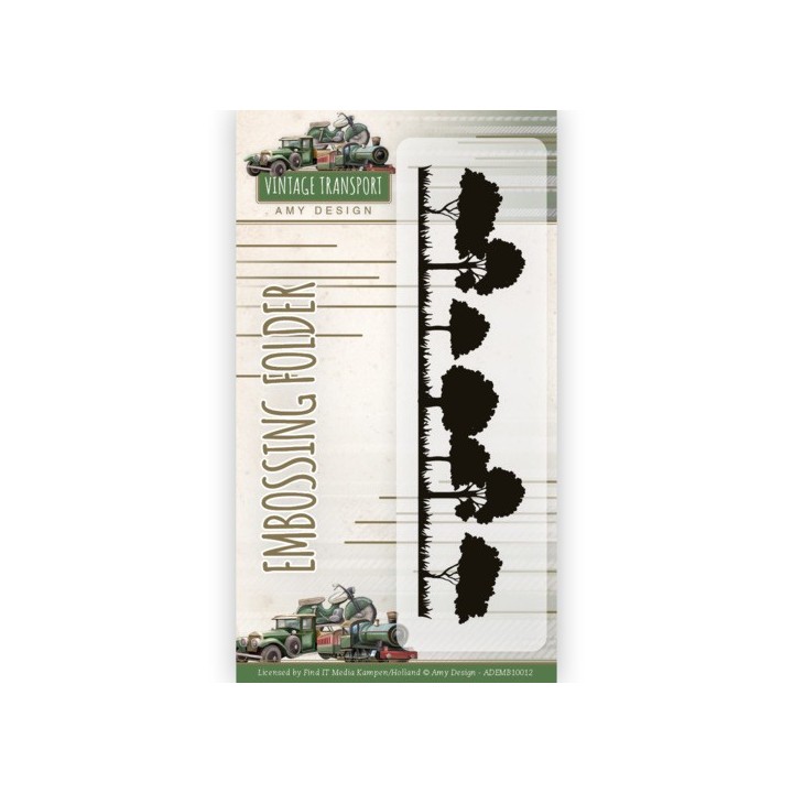 (ADEMB10012)Embossing Folder - Amy Design - Vintage Transport