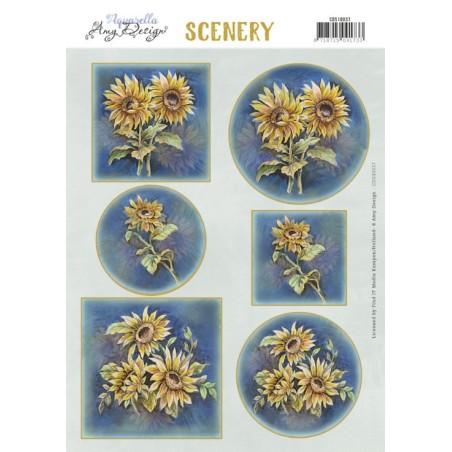 (CDS10037)Scenery - Amy Design - Aquarella - Sunflowers