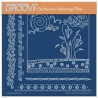 (GRO-FL-41637-03)Groovi Plate A5 TINA'S FLOWERS IN SPRING DOODLE LANDSCAPE
