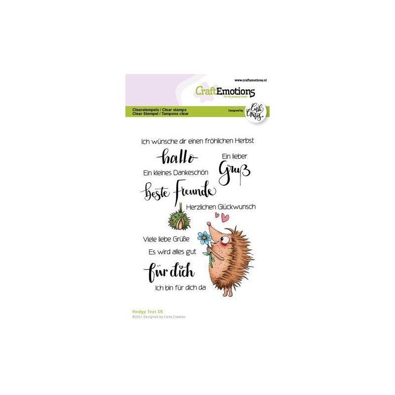 (1520)CraftEmotions clearstamps A6 - Hedgy Text (DE) Carla Creaties