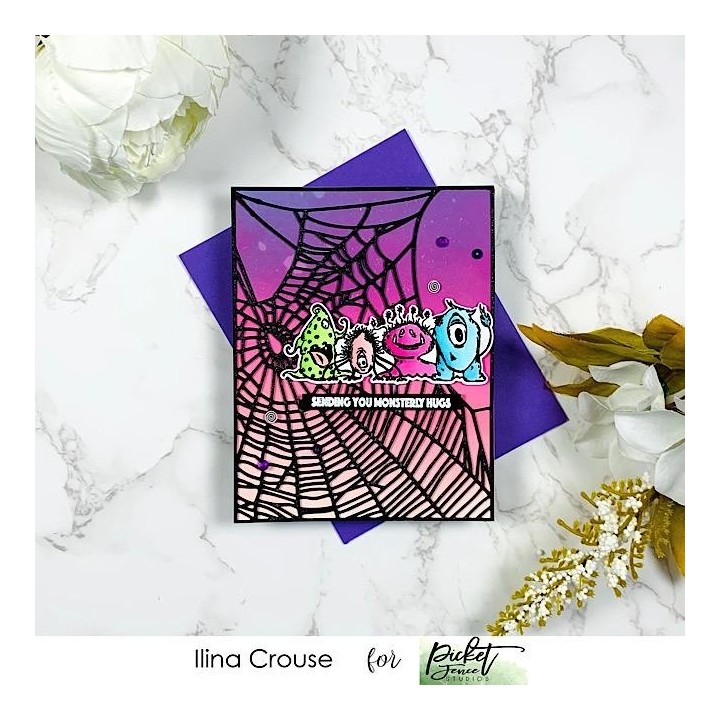 (H-109)Picket Fence Studios You Creep Me Out 4x8 Inch Clear Stamps