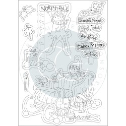(CCSTMP070)Craft Consortium Made by Elves Sleigh Clear Stamps