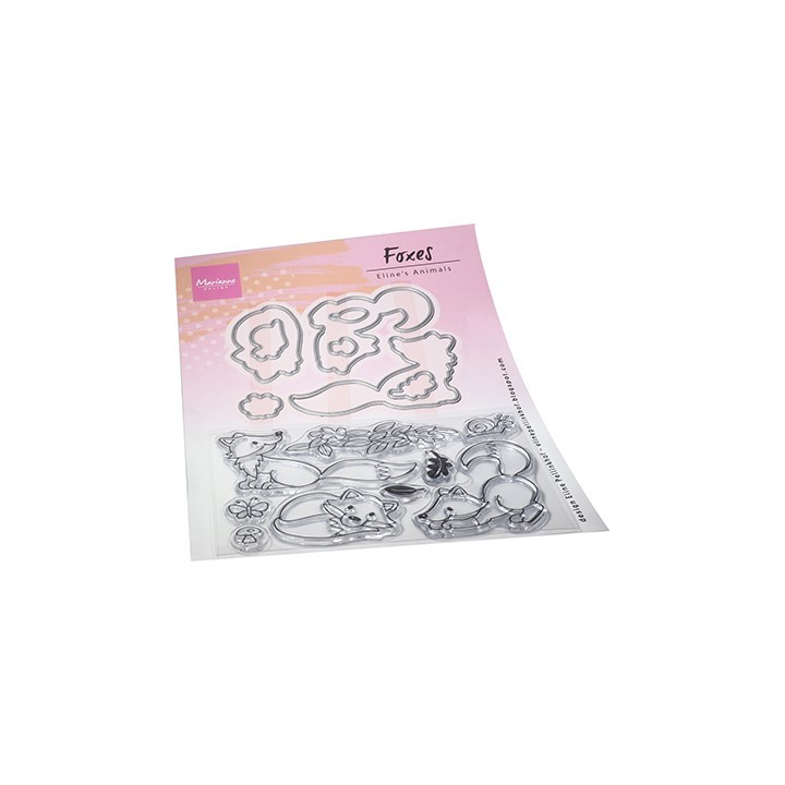 (ec0192)Clear Stamp & dies Eline's Fox