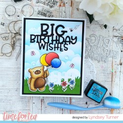 (T4T/717/Bir/Cle)Time For Tea Birthday Bear Clear Stamps