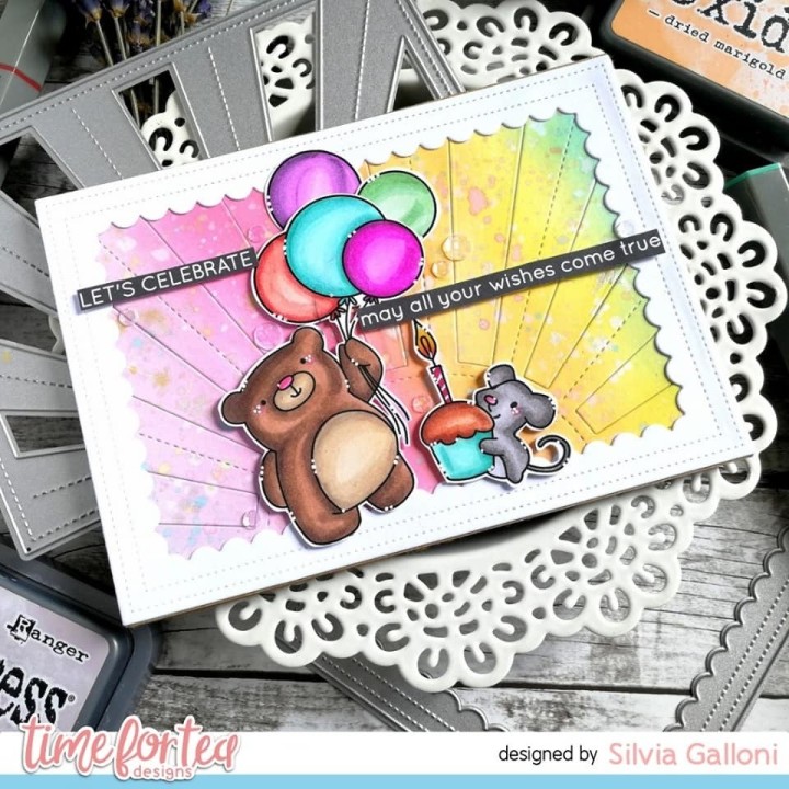 (T4T/717/Bir/Cle)Time For Tea Birthday Bear Clear Stamps