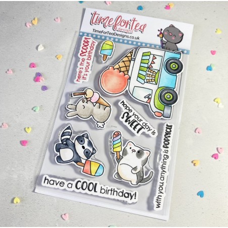 (T4T/725/Coo/Cle)Time For Tea Cool Critters Clear Stamps