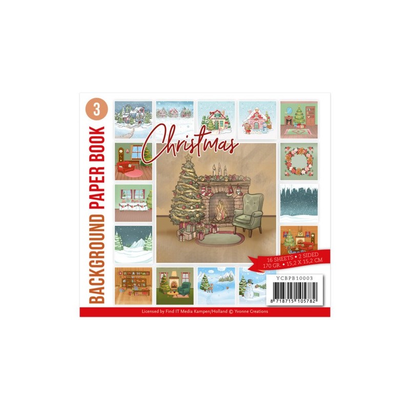 (YCBPB10003)Background Paper Book 3 - Yvonne Creations - Christmas