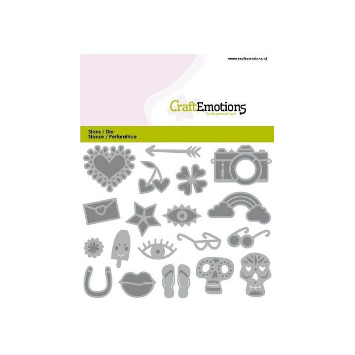 (115633/0836)CraftEmotions Die - Trendy booklet -card decorations Card 11x9cm - 82 mm
