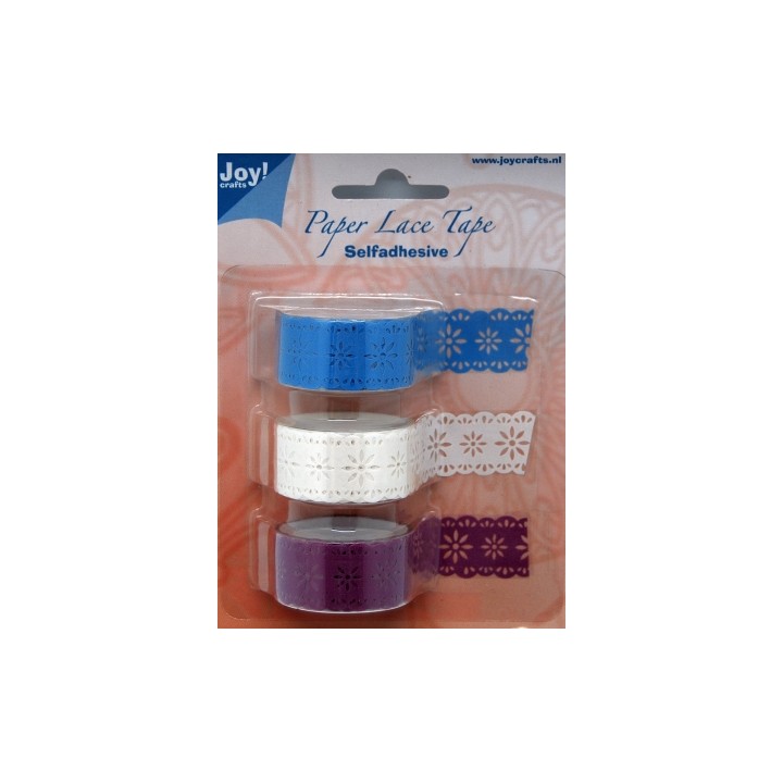 (6300/0401)Paper Lace Tape 18mmx1,5 mm bloem