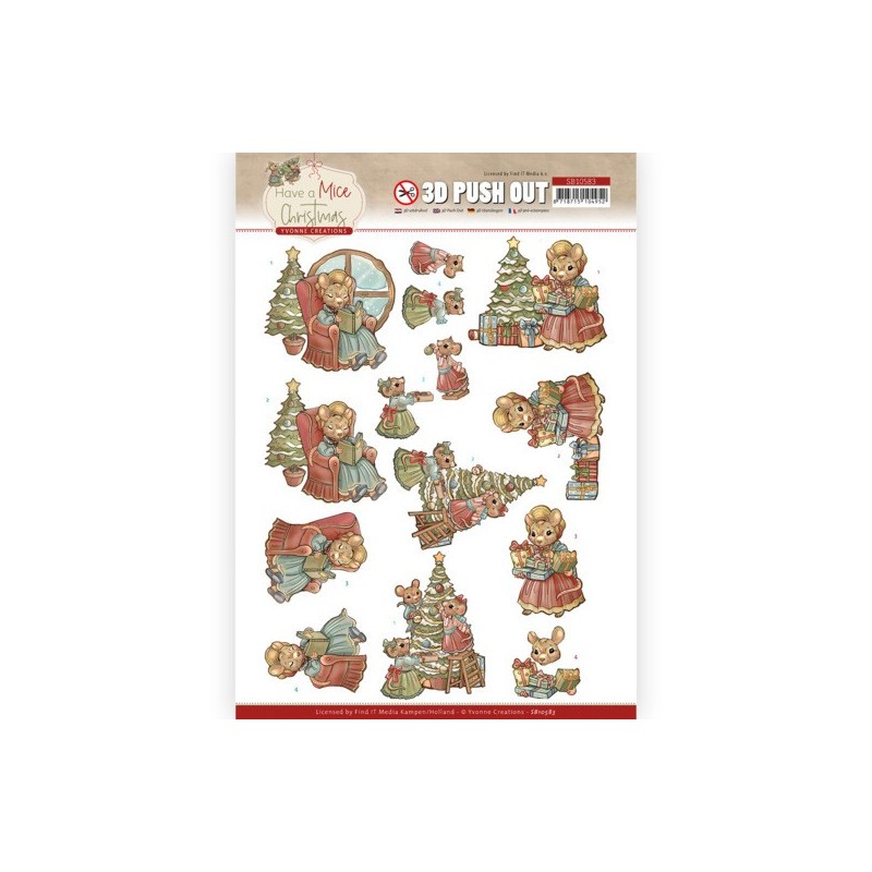(SB10583)3D Push Out - Yvonne Creations - Have a Mice Christmas - Decorating