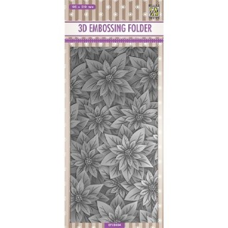 (EF3D034)Nellie's Choice Embossing folder Slimline size, Poinsettia