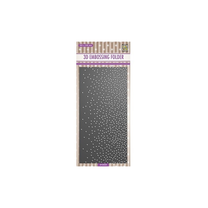 (EF3D038)Nellie's Choice Embossing folder Slimline size, Snow