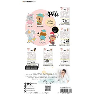 (KJ-MBKJ-SCD03)Studio Light KJ Stamp & Cutting Die, Building Pets Cat Missees nr.03