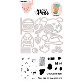 (KJ-MBKJ-SCD04)Studio Light KJ Stamp & Cutting Die, Building Pets Dog Missees nr.04