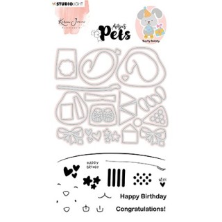 (KJ-MBKJ-SCD05)Studio Light KJ Stamp & Cutting Die, Building Pets Bunny Missees nr.05