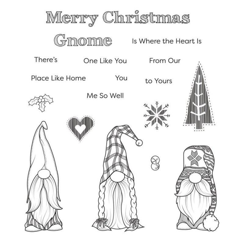 (STP-047)Spellbinders Holiday Gnomes Clear Stamp