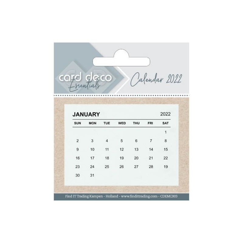 (CDEMC003)Card Deco Essentials 2022 Calendar tabs 7.5 X 5 cm (10 pcs)