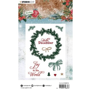 (SL-SJ-STAMP52)Studio light SL Clear stamp Christmas wreath Sending Joy nr.52